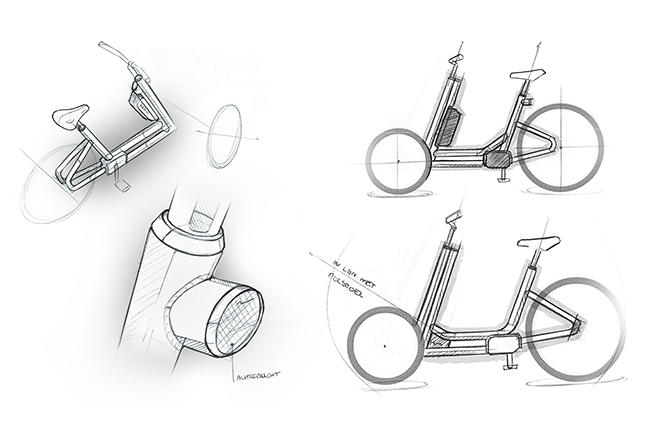 schetsen rolstoelfiets